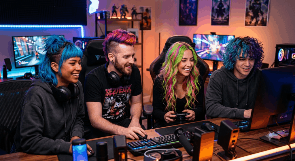 Bunte Gamer Frisur Ideen für Männer und Frauen 2026